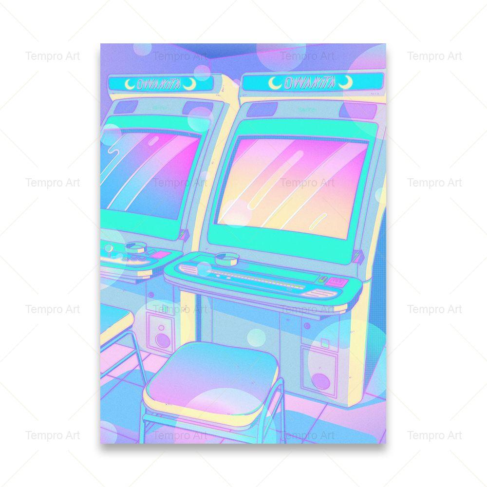 Poster im Vaporwave-Stil, japanische Stadt, Nacht, Straße, Pop, Kyoto, Poster, Leinwand, Gemälde, Wandkunst, Bild, Druck, Kawaii-Zimmer-Heimdekoration