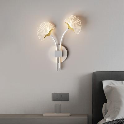 2024 Neue LED-Wandleuchte mit Ginkgoblatt Indoor Wohnzimmer Nachttisch Schlafzimmer Sofa Moderne Dekoration Beleuchtung Heim Wandmontierte Leuchte Wandleuchten