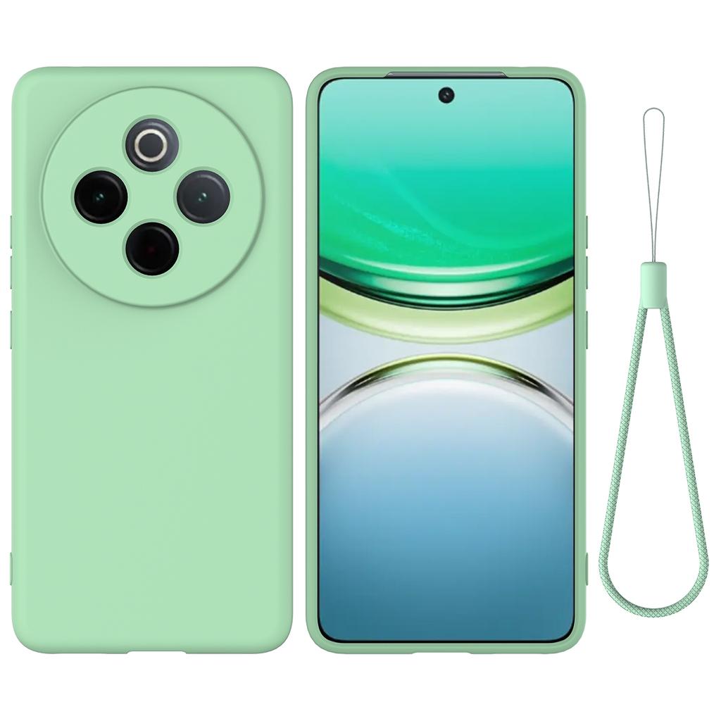 For Vivo Y300 Pro 5G Liquid Silicone Case Phone Back Cover with Hand Strap