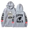 New Five-Speed Luffy Print Hoodie - One Piece Anime Long-Sleeve Fleece Top