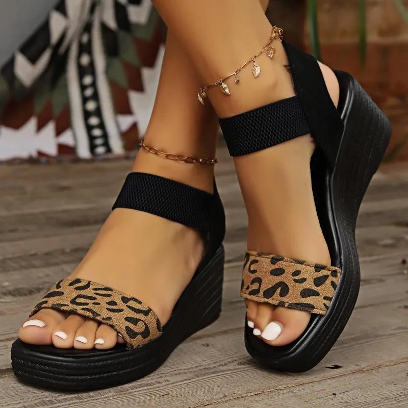Colors Casual Sandals Women 2024 Plus Size Female Shoes Rome Women's Sandals Mixed Elastic Band High Wedges Platform Shoes Women