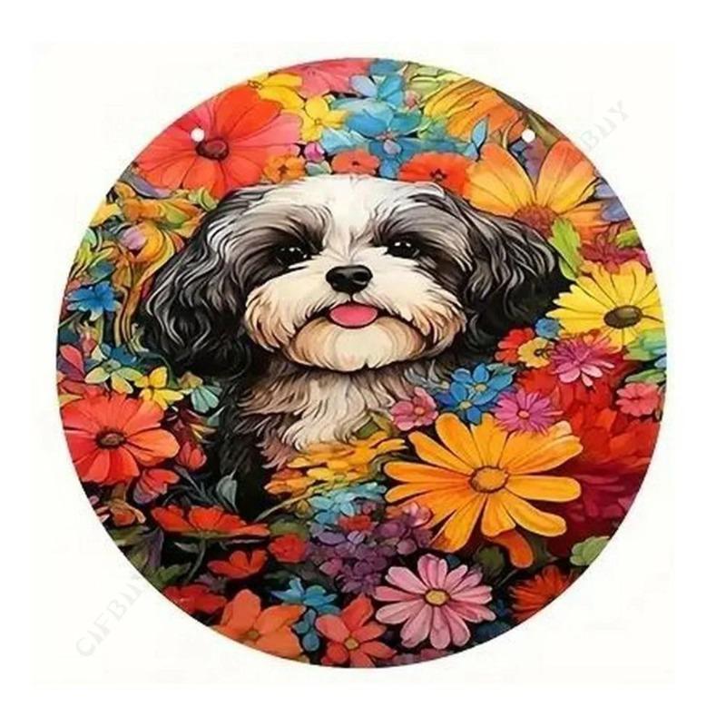 Dog Metal Poster Sign, Vintage Wall Decor 20x20cm