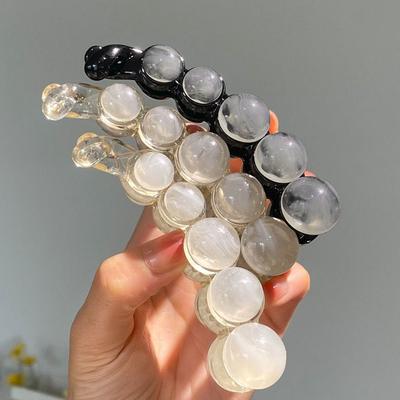 Przezroczysta Okrągła Kulka Klips Bananowy Koreański Styl Spinka do Włosów Pionowy Klips Nakrycie Głowy Spinka do Włosów pani