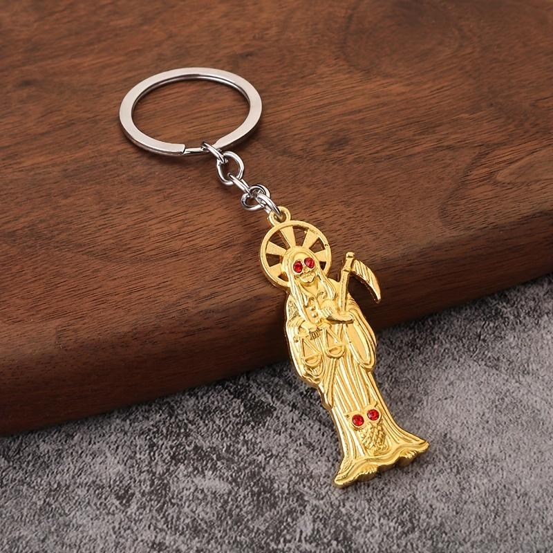 

1 шт. Хип-хоп стиль Череп Серп, Бог Смерти, Персонализированный брелок-подвеска, Модный брелок для мужчин и женщин, Подвеска для ключей автомобиля золотистый