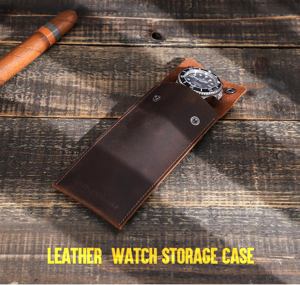 Genuine Leather Protective Case for Apple Watch - Universal Mad Horse Leather