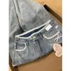 American High Street Style Lace Bow Wide-Leg Jeans for Women, New Autumn High-Waisted Loose Slimming Drape Straight Pants