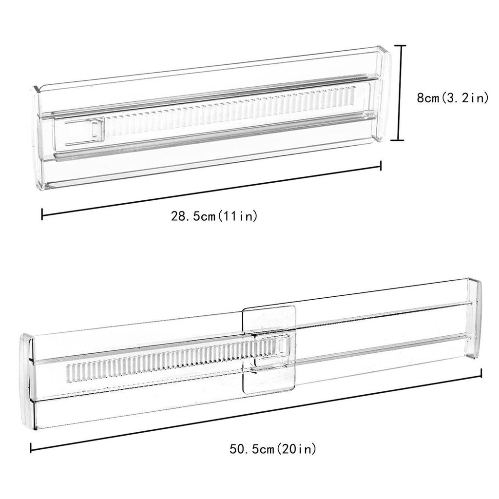 Adjustable Cross-Border Transparent Drawer Dividers with Foam Ends