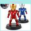 Shaking The Head Marrie Couple Car Accessory Decoration Toy Featuring Solar-powered Iron Man