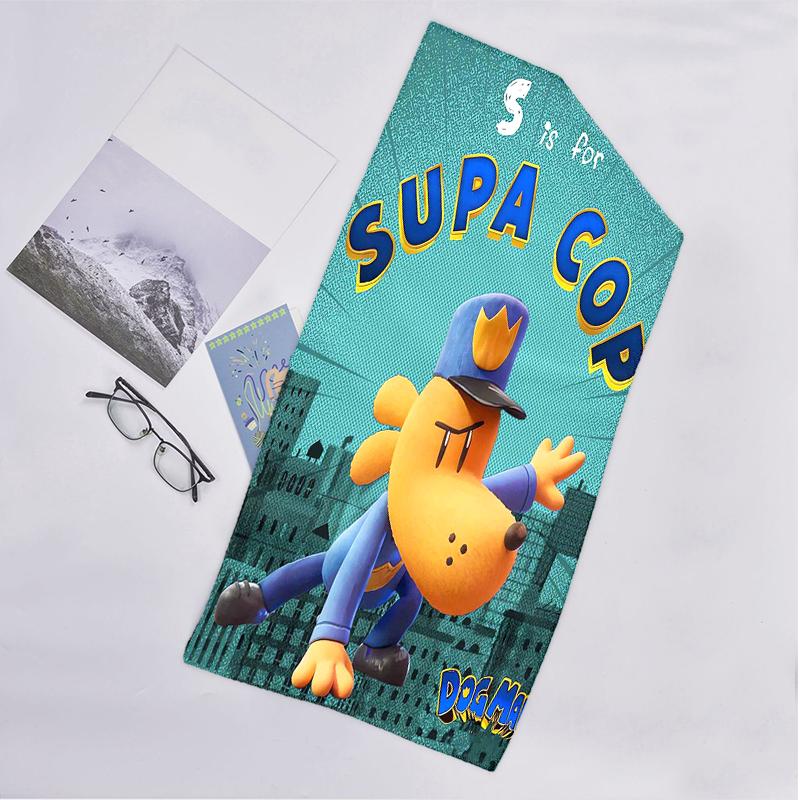 Dog Man Fashion Beach Towel: Ideal for Summer Adventures Soft, absorbent and quick drying suitable for swimming and bathing
