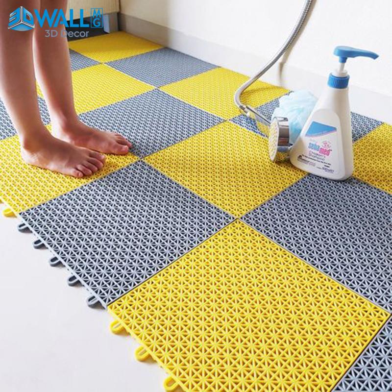 Bathroom Splicing Mats Grid Waterproof Suspension Kindergarten Sports Floor Car Wash Balcony Garden Swimming Pool Plastic Tile