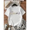 Butterfly and Eagle Round Neck Womens T-Shirt Short Sleeve Fashion Printed Half Sleeve Shirt Elastic T-Shirt