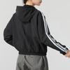 Adidas Sports Lifestyle Series Brand Logo Windproof Breathable Running Training Hooded Jacket Women Jackets Black JZ2162
