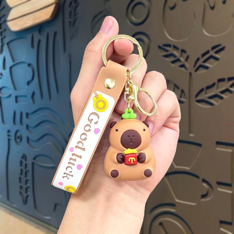 Capybara Cartoon Keychain: Cute Backpack Pendant & Small Gift Ornament