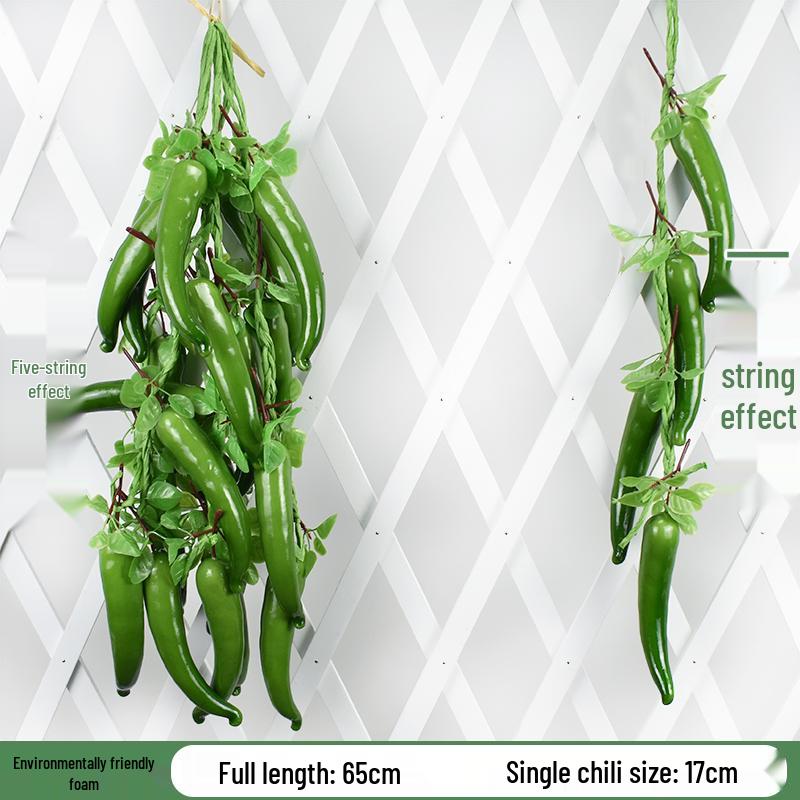 Brocheta Artificial de Chile Rojo, Ajo, Cacahuete y Maíz para Decoración de Fiesta de la Cosecha