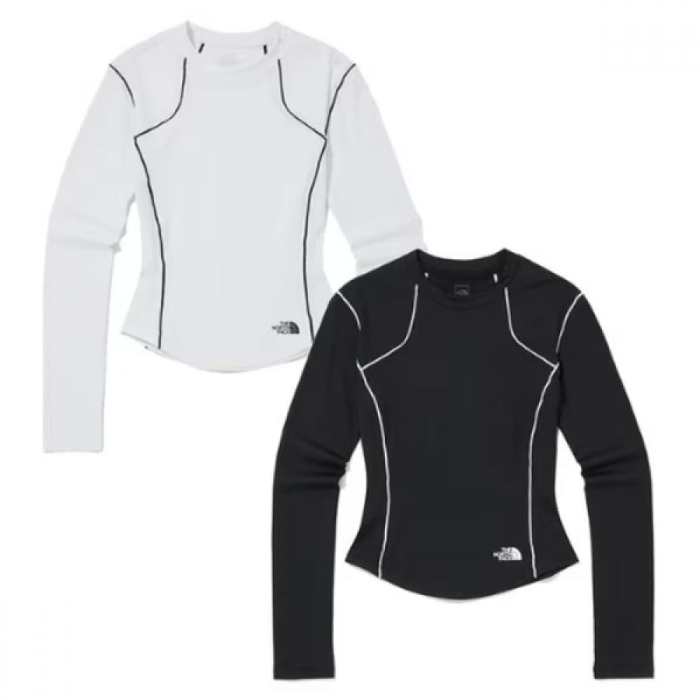 The North Face Women S Long Sleeve Round Tee Nt7tq35 OWH(OFF WHITE)/85(S)