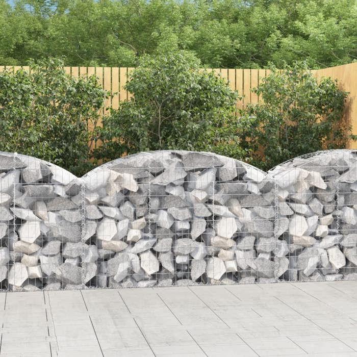 VidaXL Panier de Gabions Arqué Cage à Gabion Mur de Gabion Panier à Pierre Gabion pour Pierre Jardin Patio Extérieur 153454