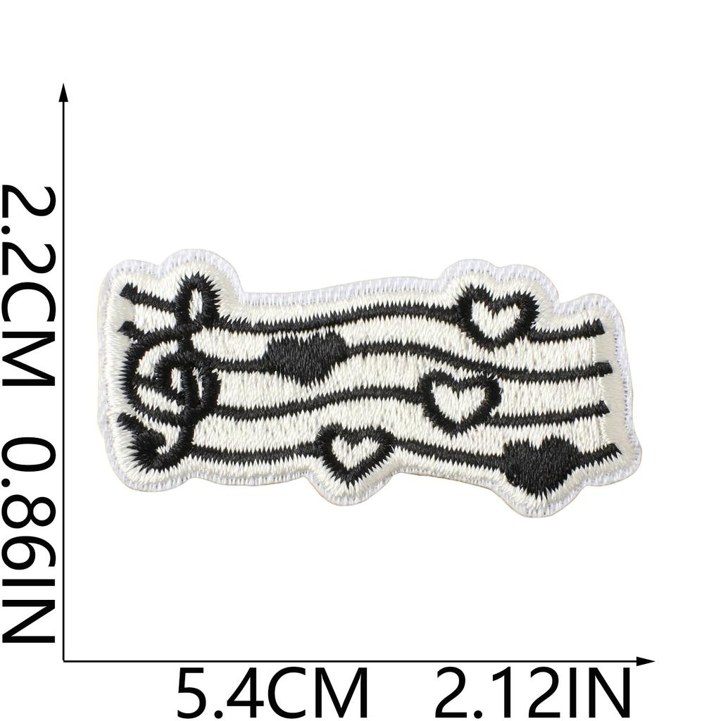 Literary Music Note Embroidery Cloth Sticker Clothes Patch Decoration Versatile Diy Bag Pants Hole Repair Embroidery Sticker