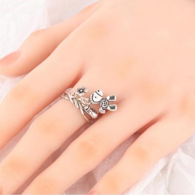 Vintage Versatile Pony Pendant Open Ring Trendy Simple Finger Ring Lucky Zodiac Horse Adjustable Rings Men Women  Year Gift