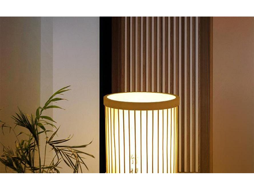 Chinese Zen Bamboo Weaving Table Lamp for Tea Room and Living Spaces