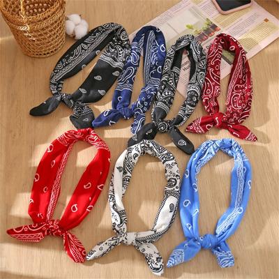 Fashion Bohemian Hairbands Print Knotted Elastic Stretchy Headbands For Women Girls Retro Cross Bow Headwrap Hair Accessories
