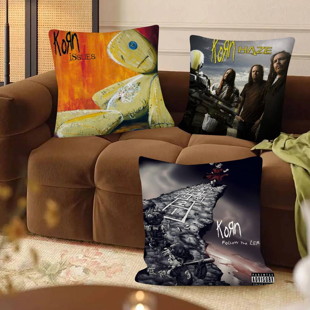 1Pc K-Korn Issues Follow The Leader Pillow Case Fashion Square Pillowcase Bedroom Sofa Room Ins Decoration Leisure