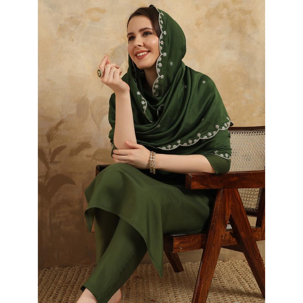 Indian Bollywood Kurti Pant Dupatta Set Women Designer Party Wear Salwar Suit VF-3013