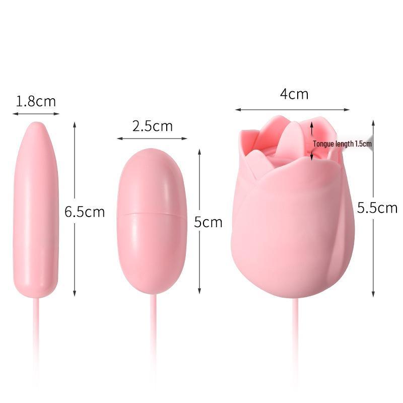 Jinle Rose USB Tongue Licking Vibrator – Round Egg Design for Female Pleasure, Adult Fun.