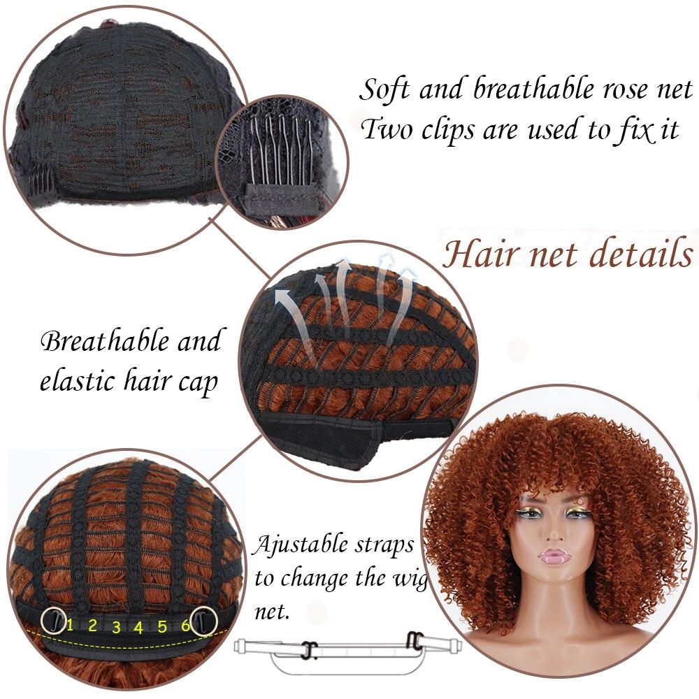 MISSQUEEN Short Afro Kinky Colly Wigs for Black Women African Cosplay Wigs Blonde Brown High Temperature Heat Resistant Fiber