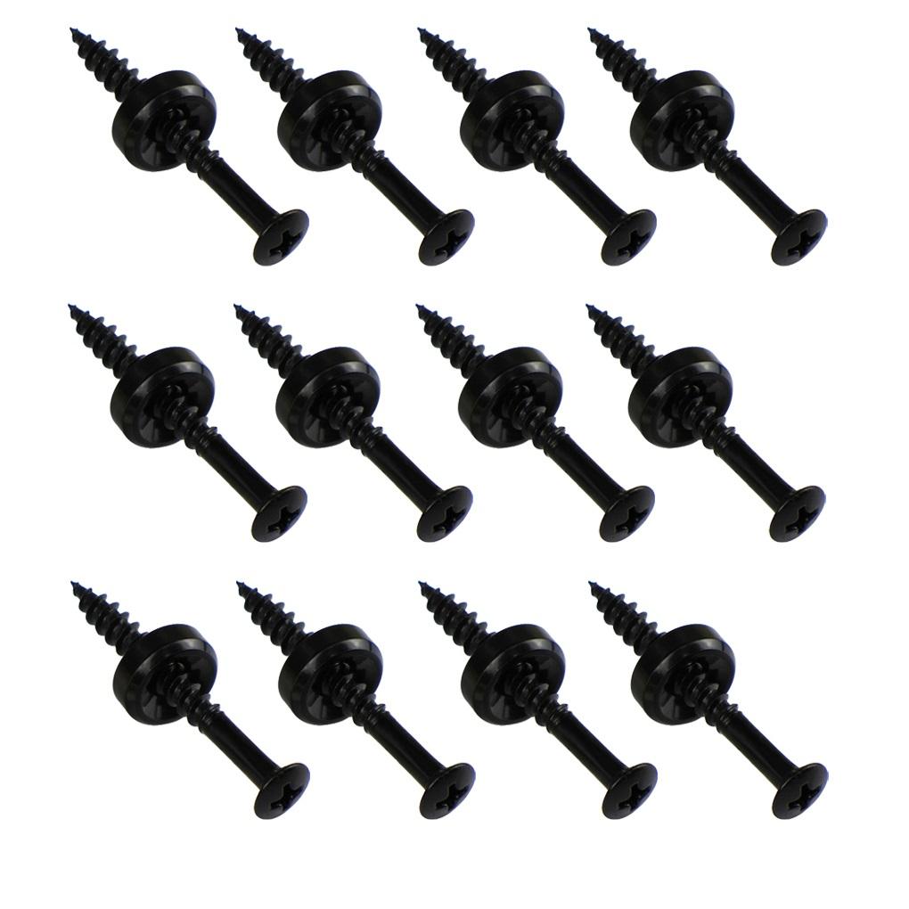 FLEOR 12pcs Bass Guitar Neck Joint Plate Screws Neck Mounting Bushings Ferrules With Screws
