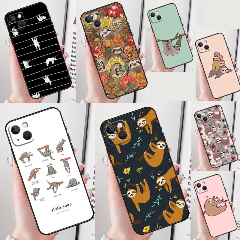 Sloth Cute Animal Phone Case For iPhone 16 Pro Max 13 12 Mini 11 14 15 Pro Max XR 16 15 Plus 16e Cover Shell