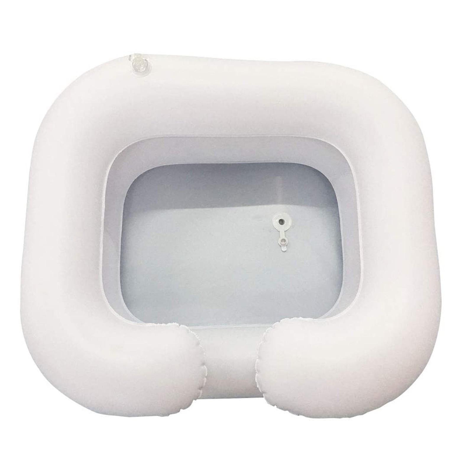 

Надувной бассейн для волос Портативный надувной бассейн с трубкой для мытья волос в постели белый