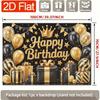Birthday Party Backdrop Gold Black Polyester Banner Photo Booth Decoration 29