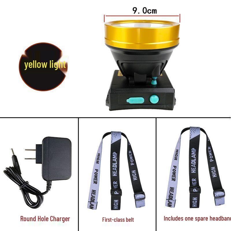Rechargeable Super Bright LED Headlamp - Waterproof, Long-Throw, Lithium Battery for Mining and Fishing