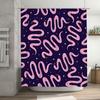 Purple Snake Print Shower Curtain with Pink Swirls Waterproof Decorative Home Bath Rug Mat Cover Set for Bathroom Renovations (L