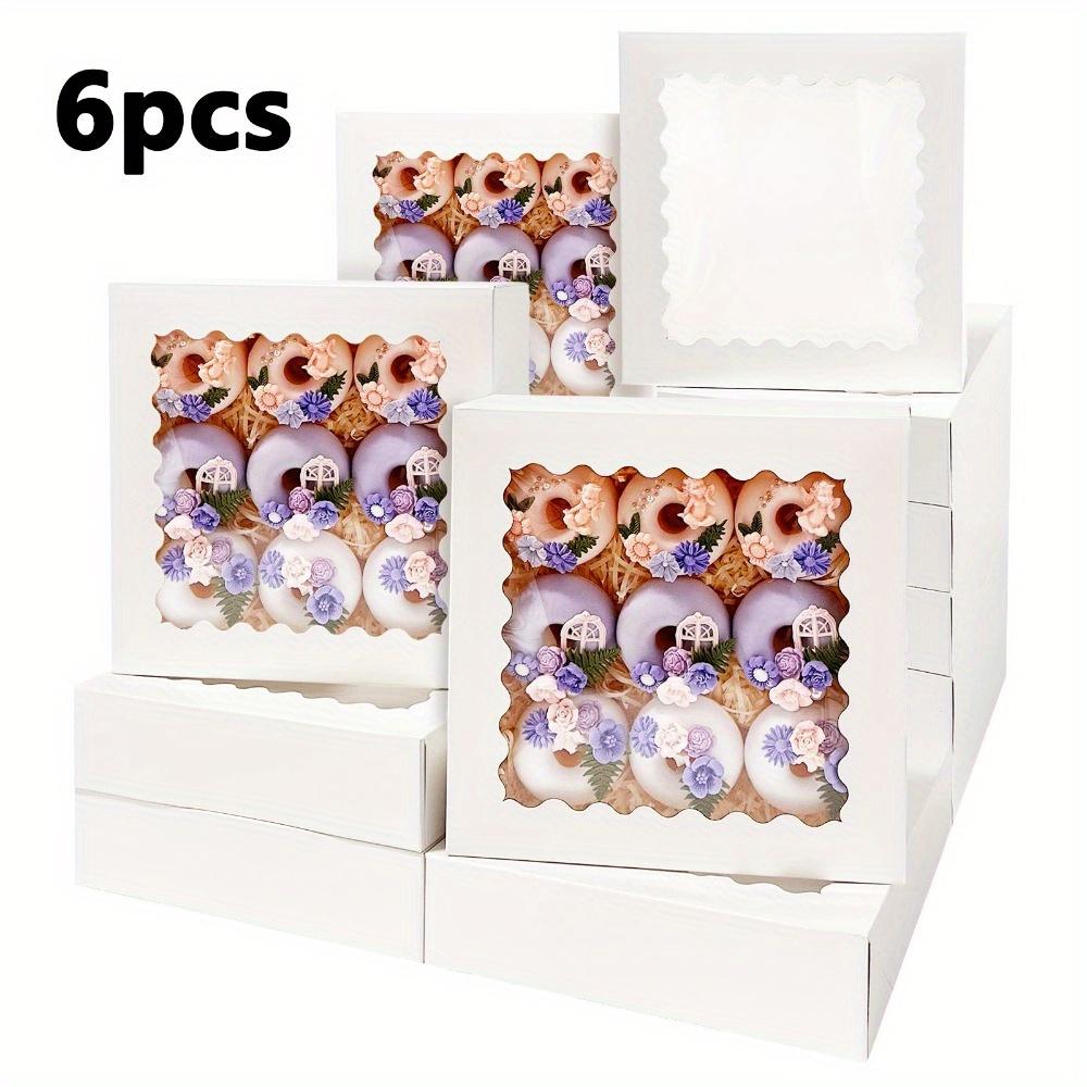6pcs Paper Gift Box with Window Treat Boxes Auto-pop Up Easy Assemble Gift Packing Box for Valentine's Day Parties Weddings Anniversaries Parties