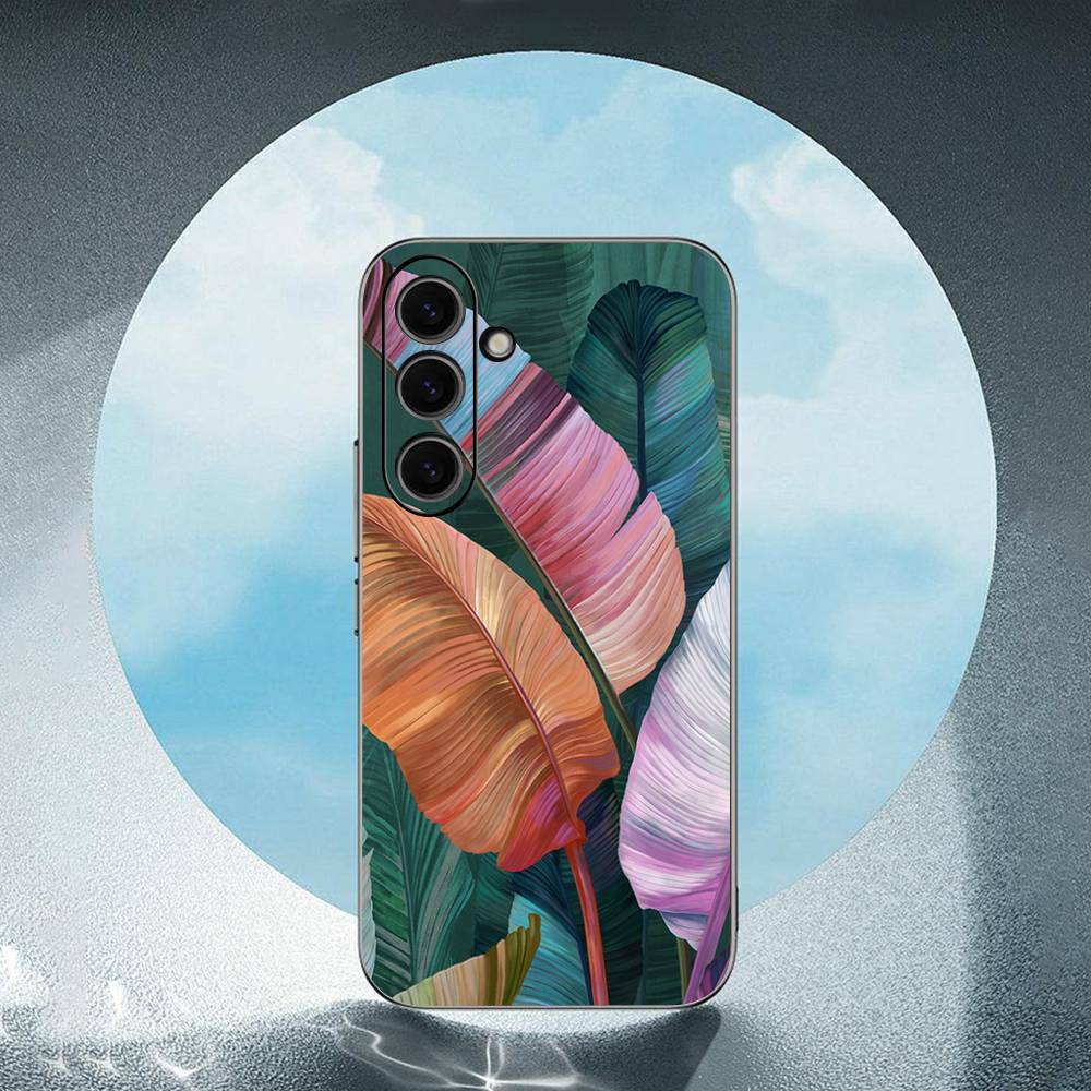 

Lovebay Retro Flower Leaves Luxury Black Phone Case For Samsung Galaxy S23 S24 S25 Ultra S22 Plus S21 SamsungS23 5G