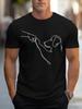 Bester Freund des Menschen Fauststoß Grafik-T-Shirt - Minimalistisches Hundeliebhaber Linienkunst T-Shirt