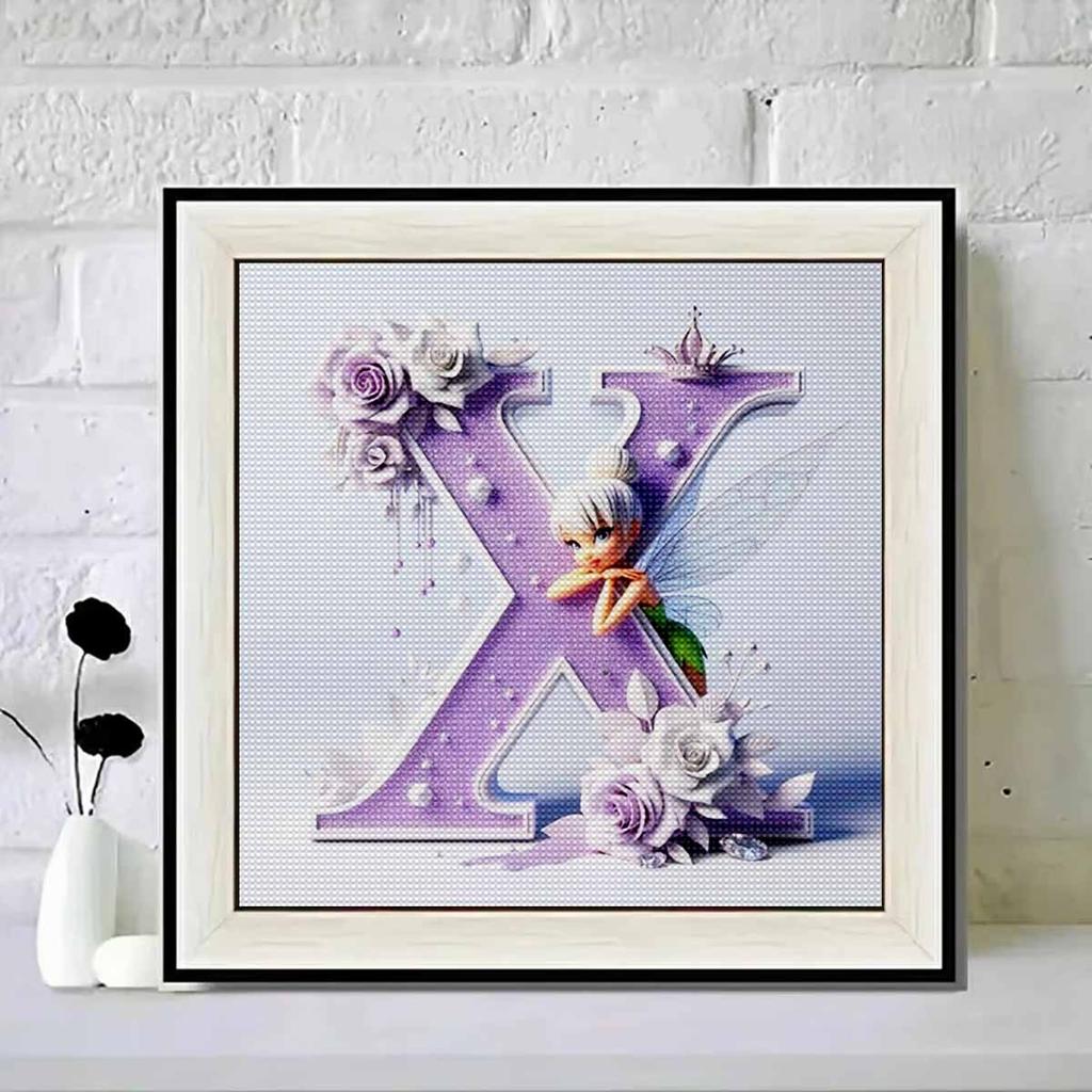 DIY Diamond Painting Round Diamond Elf Letter X Full Diamond Mosaic Home Decoration Painting Cross Stitch Kit