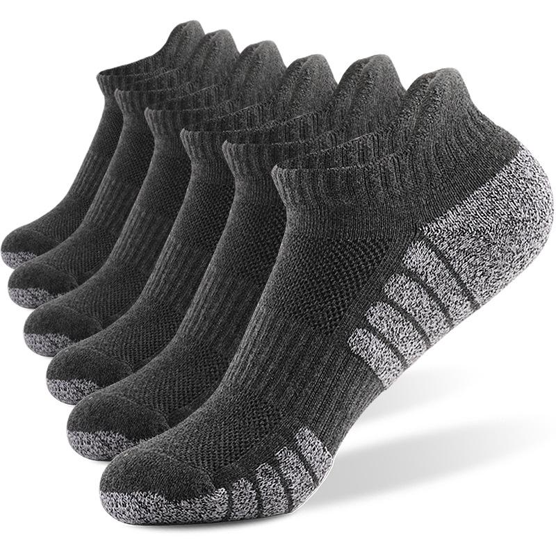 6pairs thickened towel bottom running socks mesh boat socks non-slip breathable sports socks Low cut Men's socks Women's socks