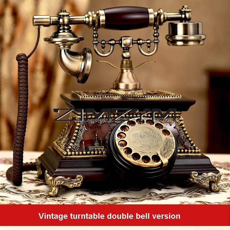 Vintage rotējošā diska ciparnīcas tālrunis Masīvkoka
