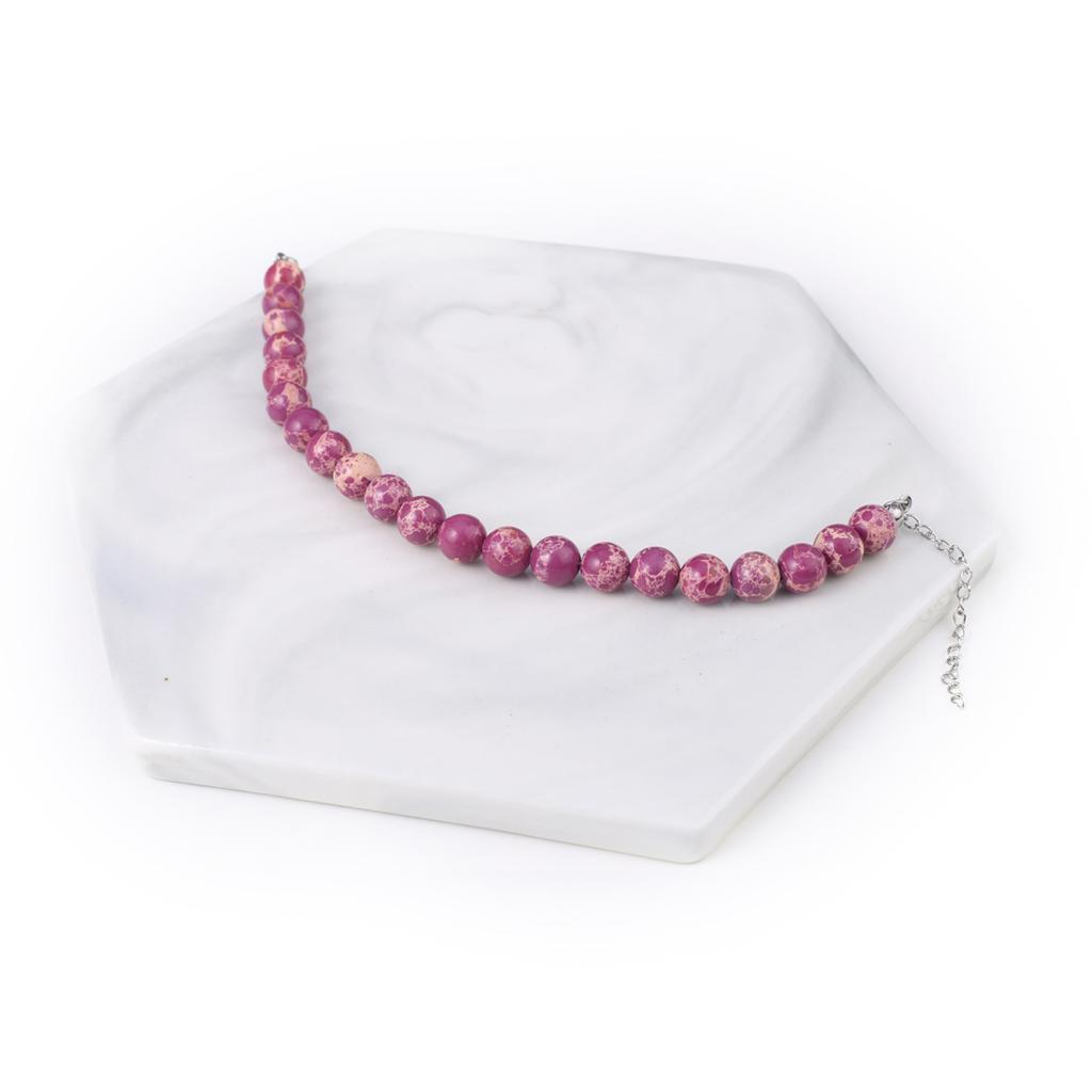 Nový styl Dámský náramek Přírodní kámen Emperor Stone Korálky 8X8 MM Přívěsky pro ženy Romantický dárek k narozeninám