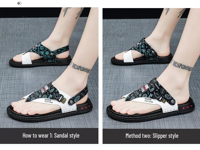 Men's Summer Dual-Use Non-Slip Korean Style Casual Beach Sandals