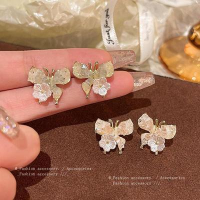 S925 Silber Schmetterling & Blumenzipfel Ohrringe: Sommerfrisch, Funkelndes Design für Damen