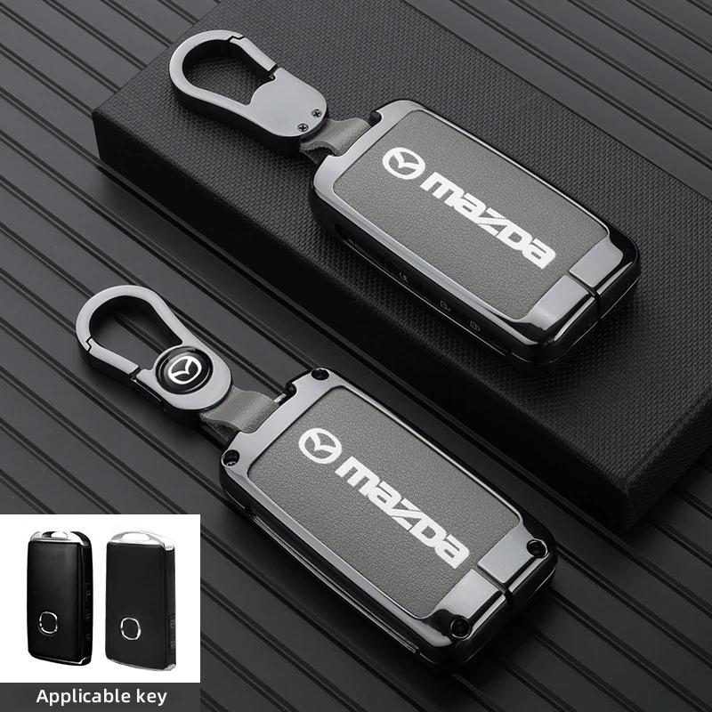 Leather Car Smart Key Case Cover Shell For Mazda 3 5 6 SKYACTIV Axela Atenza CX30 CX5 CX8 CX9 MX5 RX8 RX7 BT50 Keychain Protecto