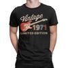 Vintage 1971 Limited Edition Unisex Unisexs T Shirt 55th Birthday Novelty Tees Short Sleeve Round Neck TShirts Cotton Tops