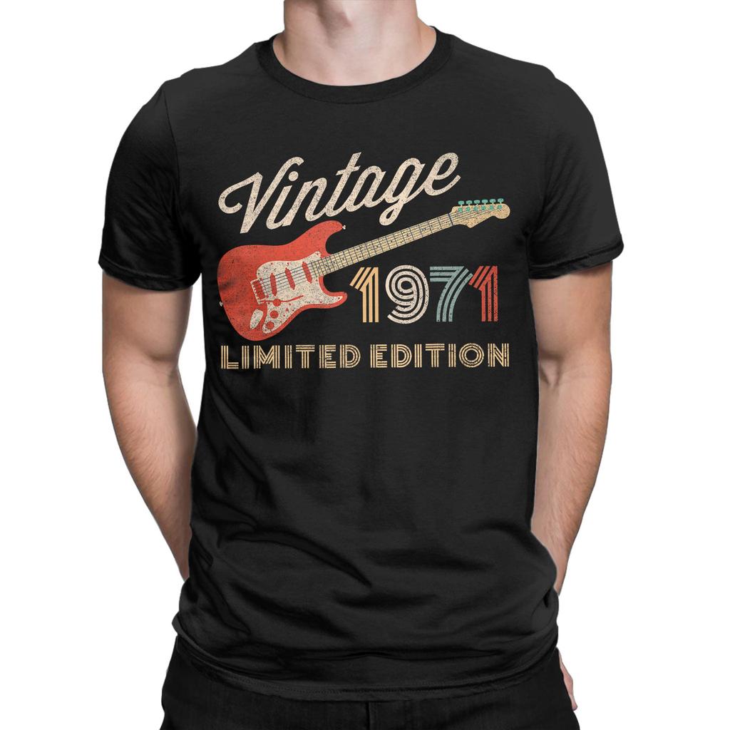 Vintage 1971 Limited Edition Unisex Unisexs T Shirt 55th Birthday Novelty Tees Short Sleeve Round Neck TShirts Cotton Tops