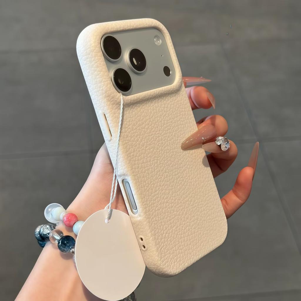 Luxury Lychee Leather Texture Phone Case For iPhone 17 Pro Max 17 Air 16 Plus 15 14 13 12 Pro Max Candy Shockproof Soft Cover