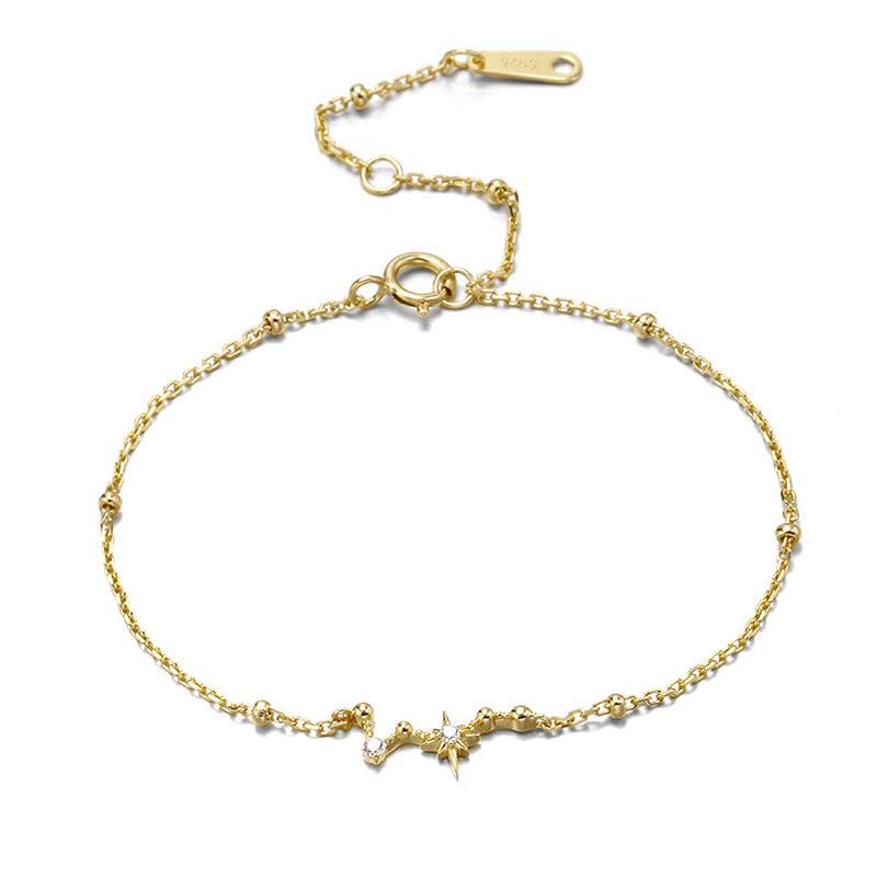 Japanese Light Luxury New Hand Jewelry Romantic Big Dipper Cassiopeia Bead Bracelet for Women S925 Silver Constellation Set