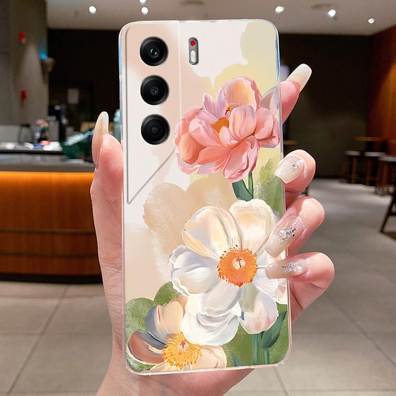 Phone Case For Tecno Camon 40 Pro Casing CM5 CM6 CM7 Clear Luxury Butterfly Flower Soft TPU Cover For Camon 40 40Pro 4G 5G Case