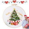 Christmas Cross Stitching Kits Merry Christmas DIY Kit with Patterns Instructions Embroidery Beginners Kit Needlepoint Kit